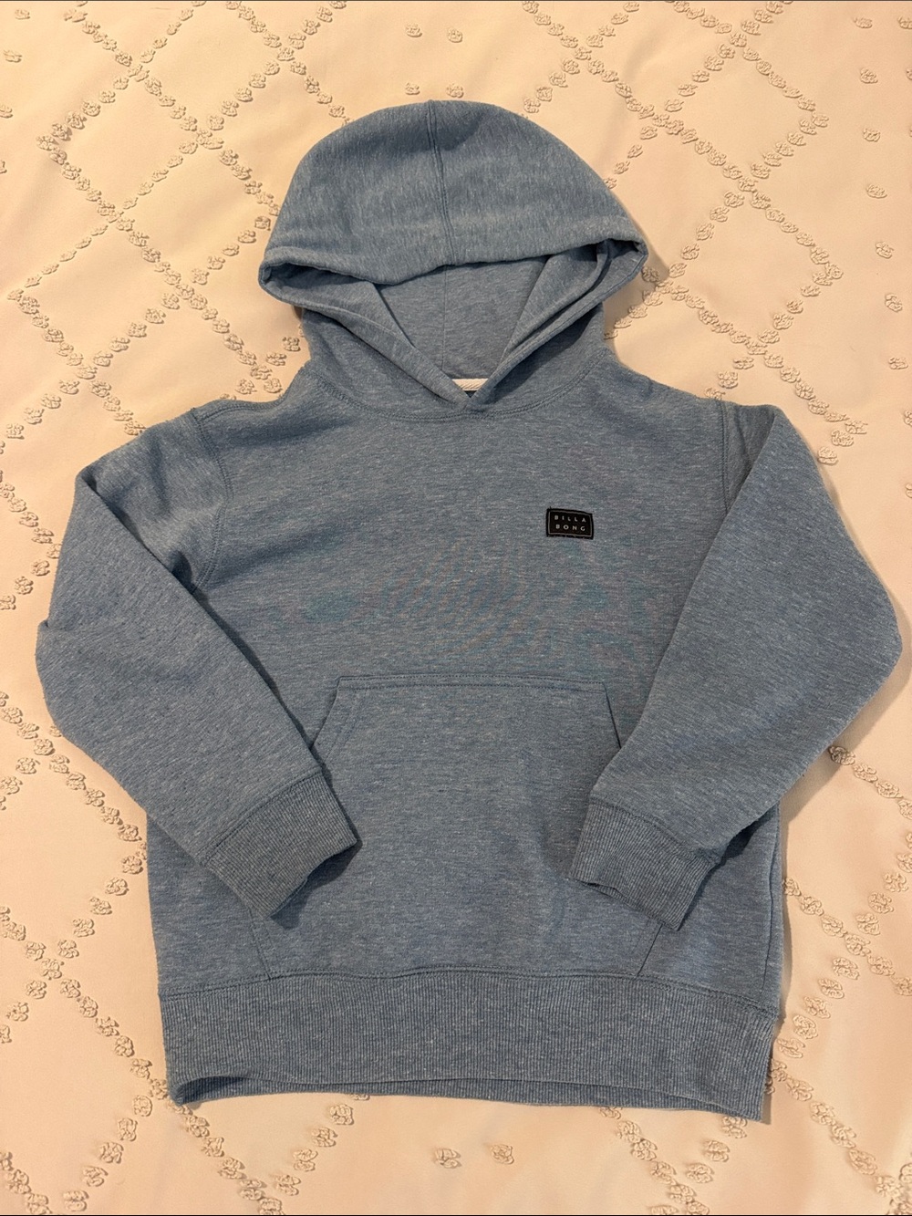 Billabong Light Blue Kids Hoodie with Front Pocket - Casual Pullover Size 6